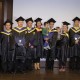Students and professor Dr Hervé Legenvre posing during the MBA China Graduation in 2015